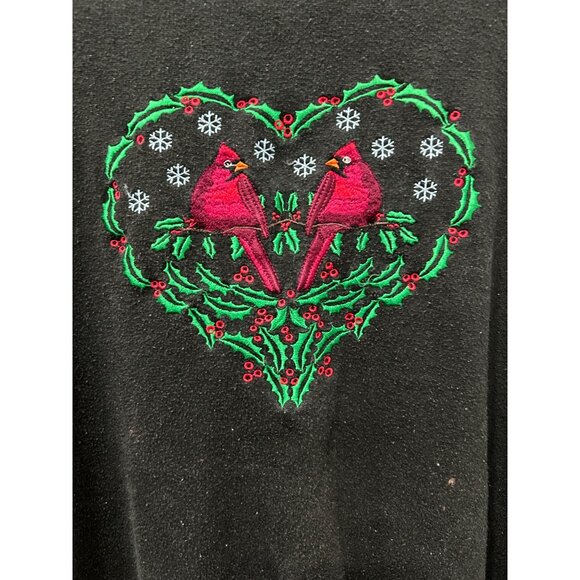 Vintage Nutcracker Medium Crewneck Sweater Heart Cardinal Design Grandma Holiday - Picture 4 of 8